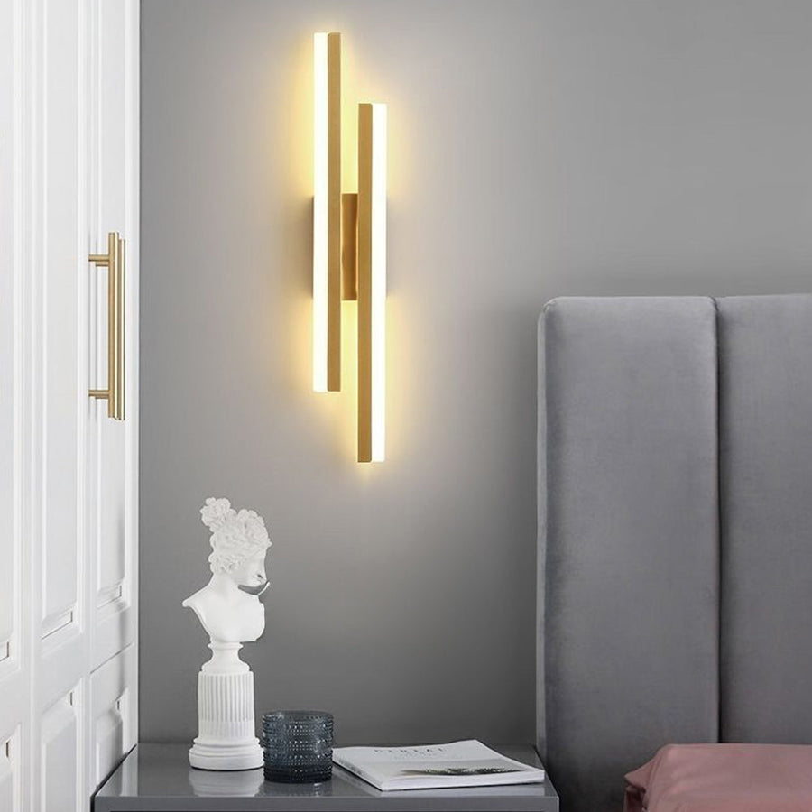 Linear LED wall sconce with warm ambient glow