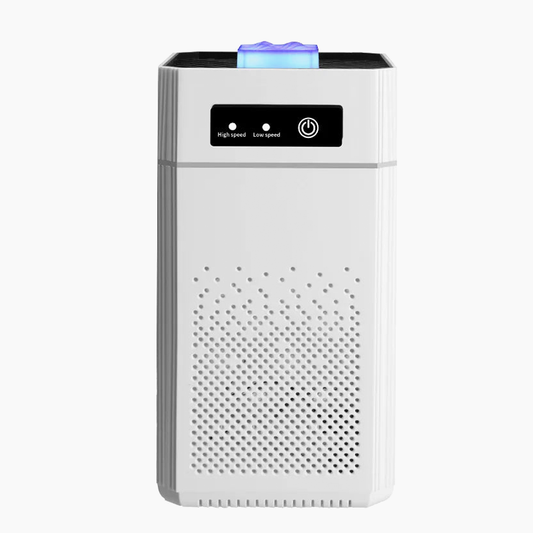 Air purifier sitting on a table indoors