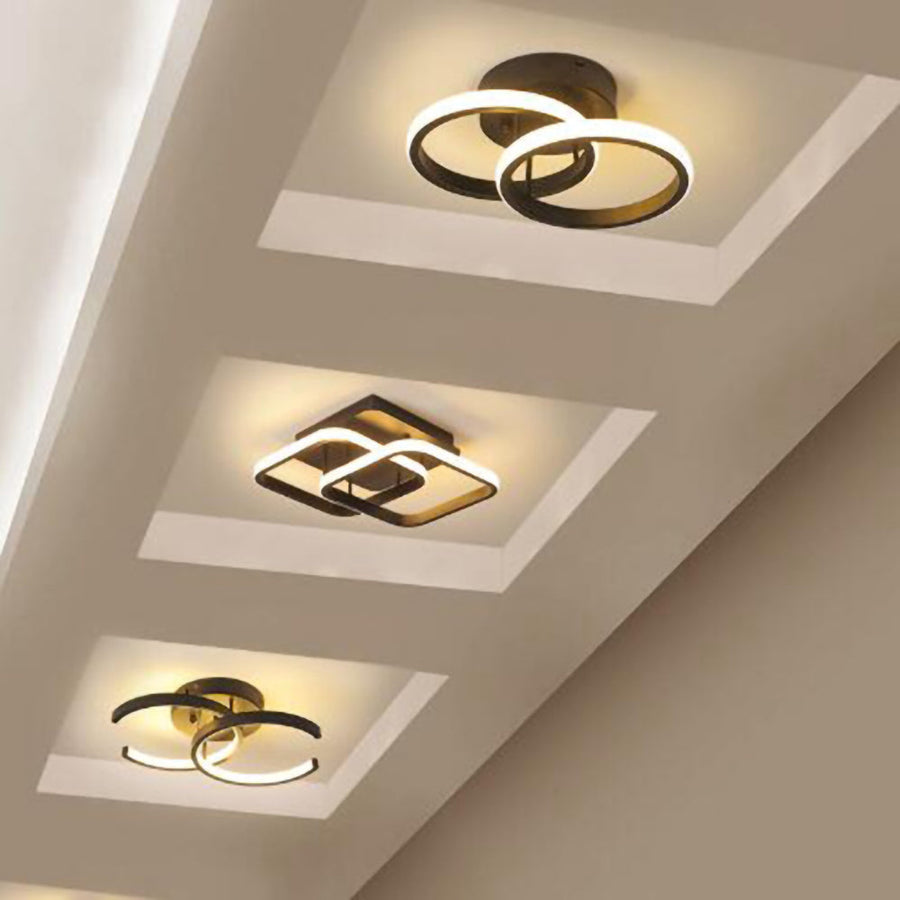 Modern geometric LED ceiling light round shape