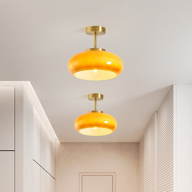 Ceiling light mounted flush against the ceiling