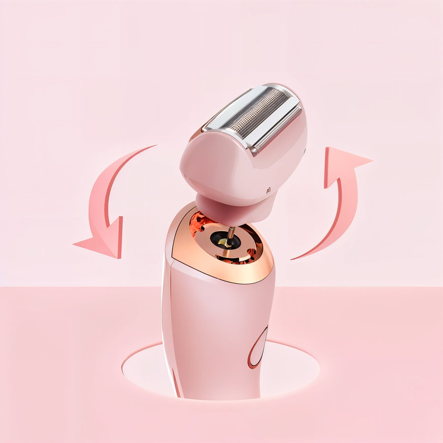 Electric shaver shown from a side angle