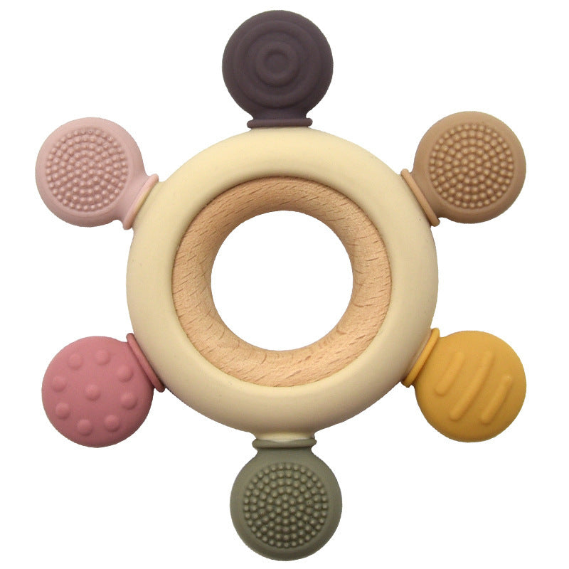 Baby teething ring packaged and ready for gifting.