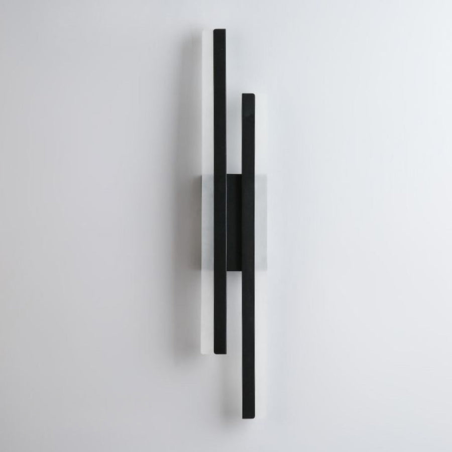 Close-up of the linear LED wall sconce in black