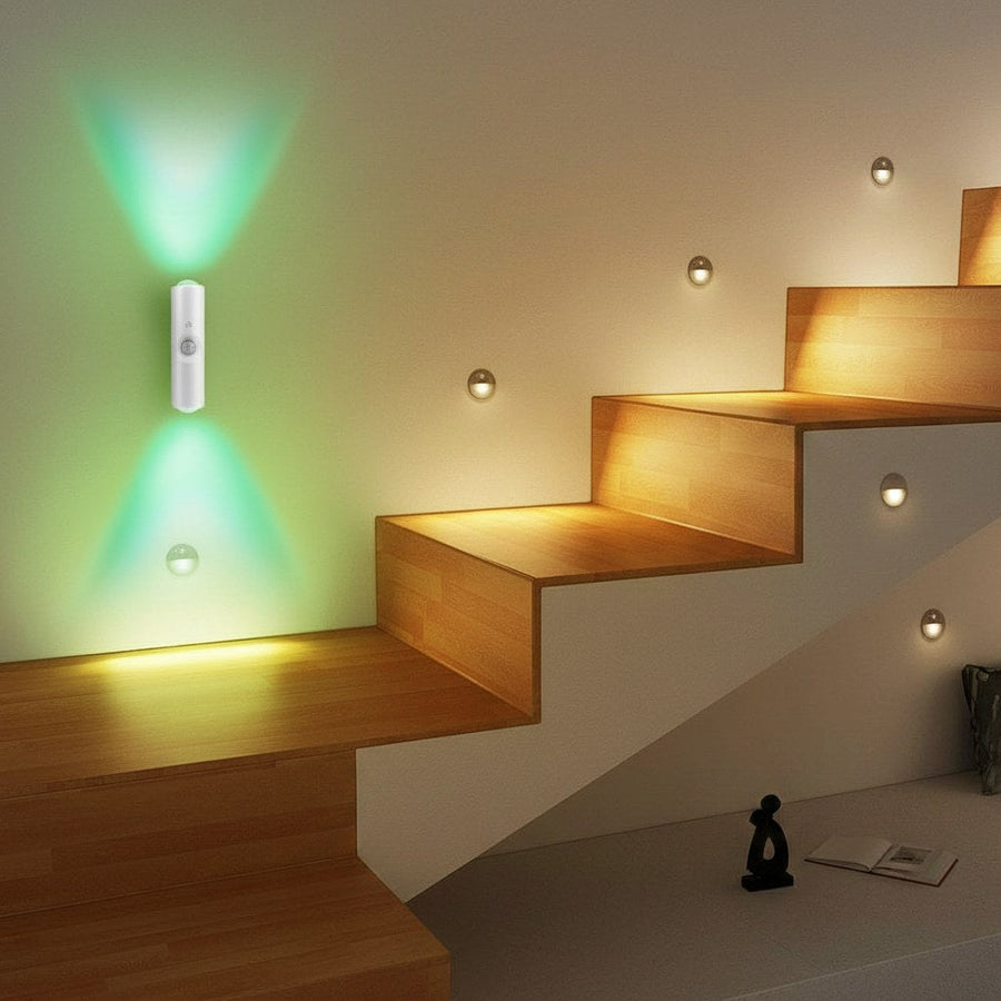 Magnetic LED wall light removed from its mount
