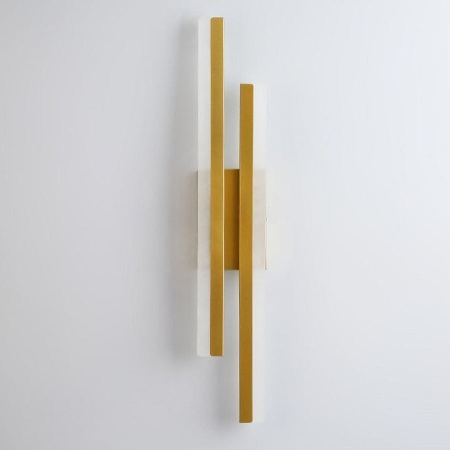 Linear LED wall sconce mounted in a living room
