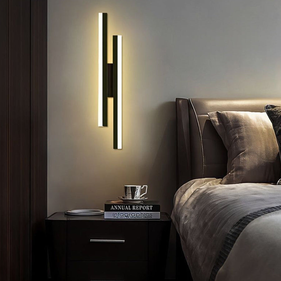 Wall sconce illuminated with warm white light