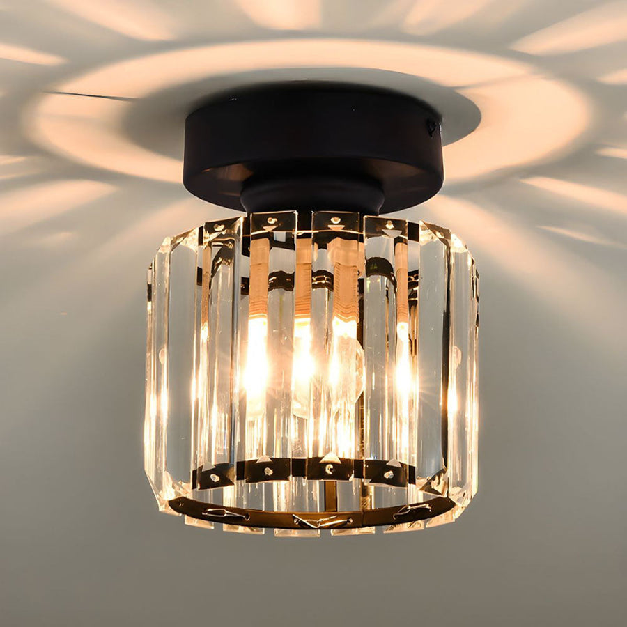 Ceiling light with warm white glow at night