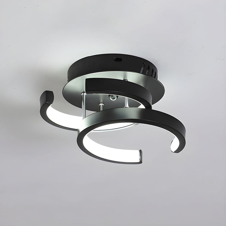 Modern geometric LED ceiling light black finish