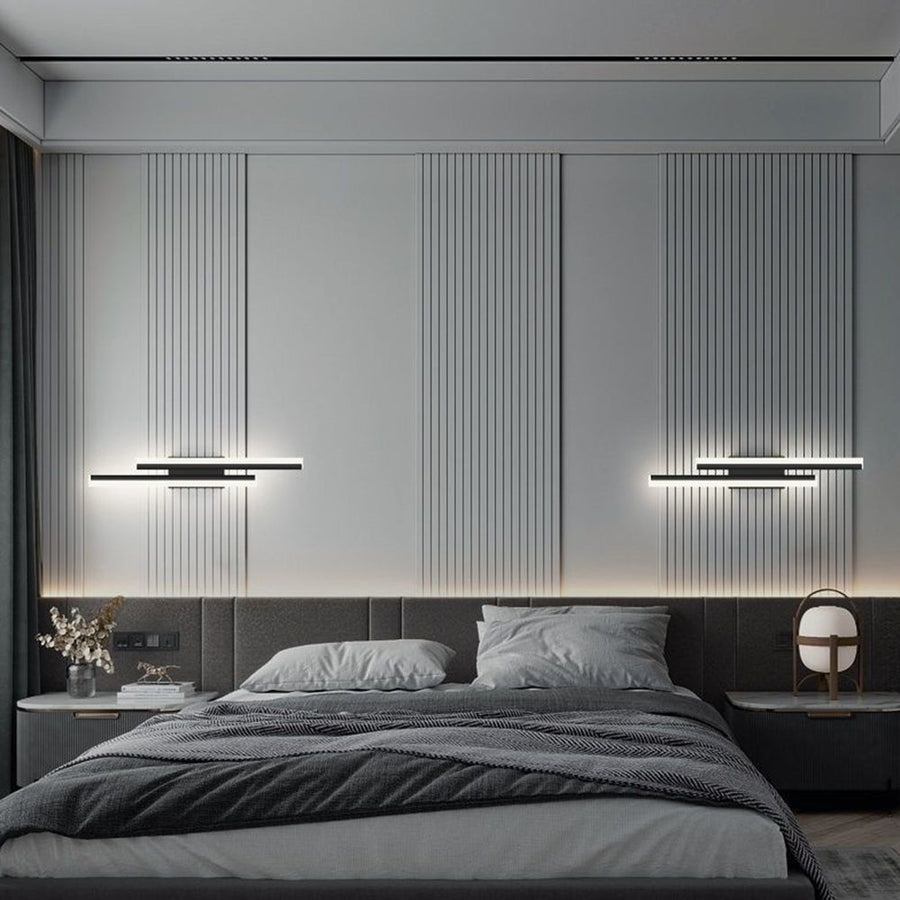 Linear LED wall sconce in a hallway setting