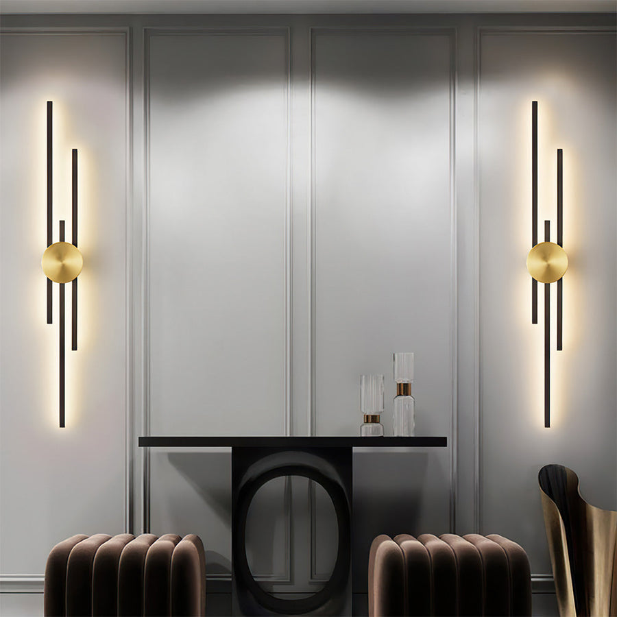 Side view showing the slim profile of the linear wall lamp