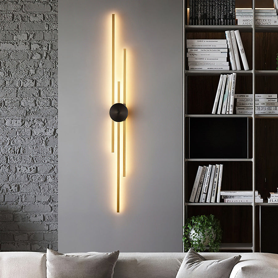 Wall lamp shown in a hallway with soft ambient lighting