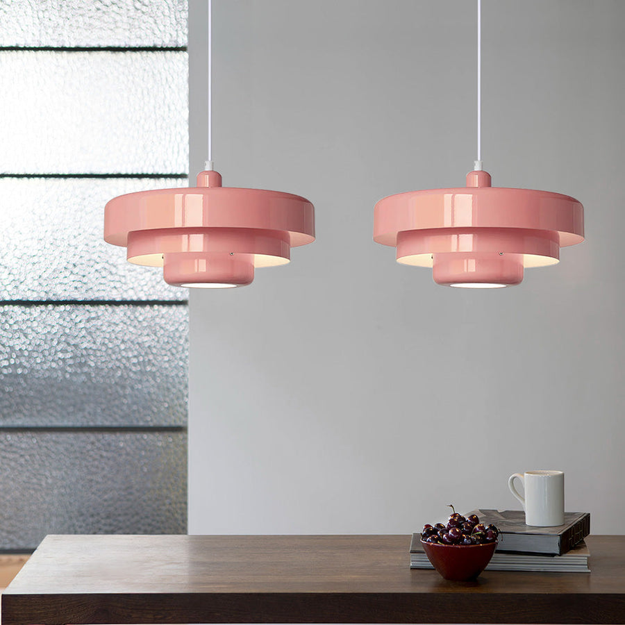 Close-up of the pendant light's shade texture