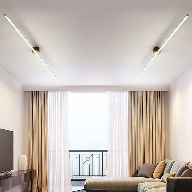 Side view of the linear LED semi-flush ceiling light