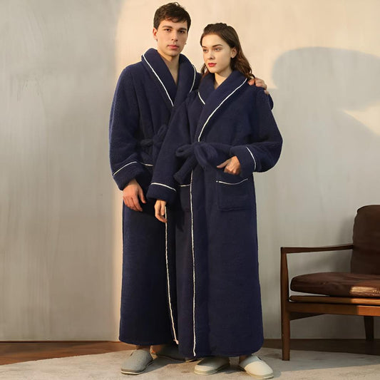 Bathrobe with belt and pockets folded neatly