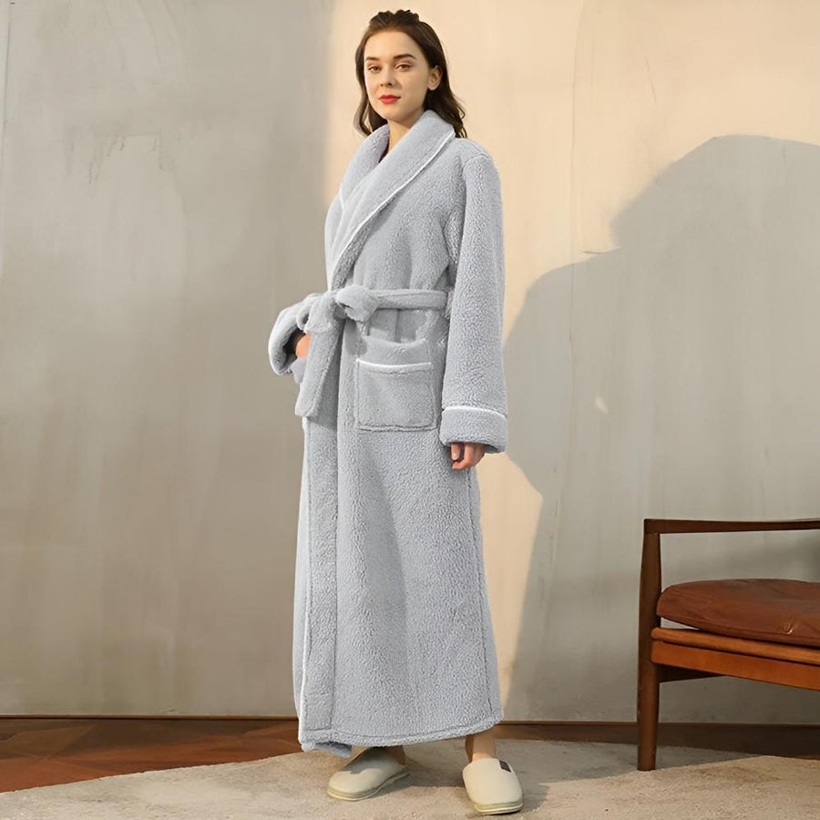 Close-up of the soft robe fabric texture