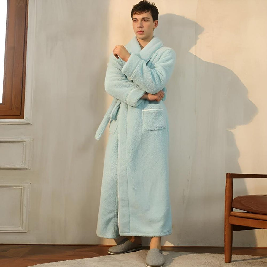 Bathrobe draped over a chair