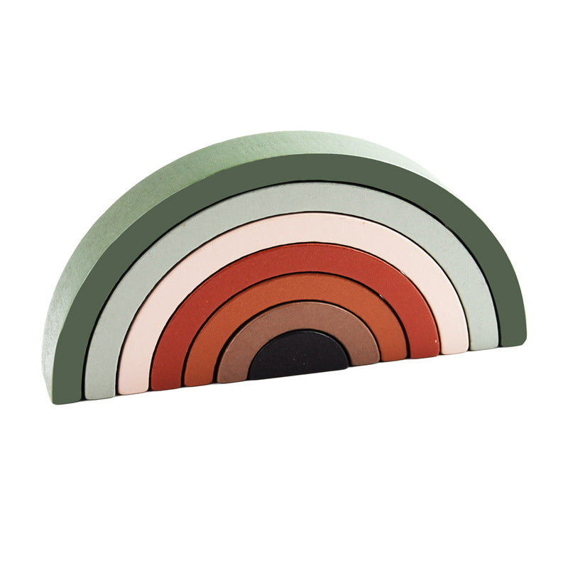 Rainbow stacker toy in the Watermelon color option.