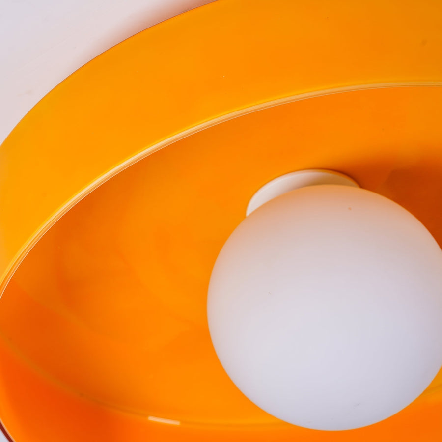 Minimalist LED flush mount ceiling light installed in a hallway