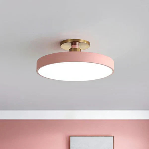 Round flush mount light shown in black finish
