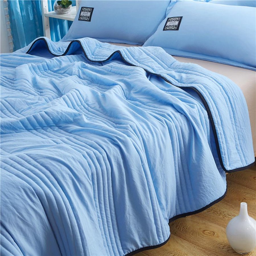 Cooling blanket shown in green color option