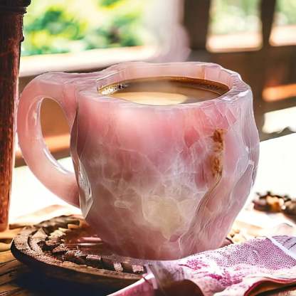Detail of the mug's color pattern and finish