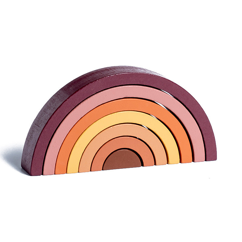 Rainbow stacker toy in the Forest Green color option.