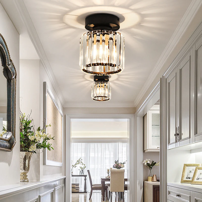 Ceiling light shown from below highlighting the shade