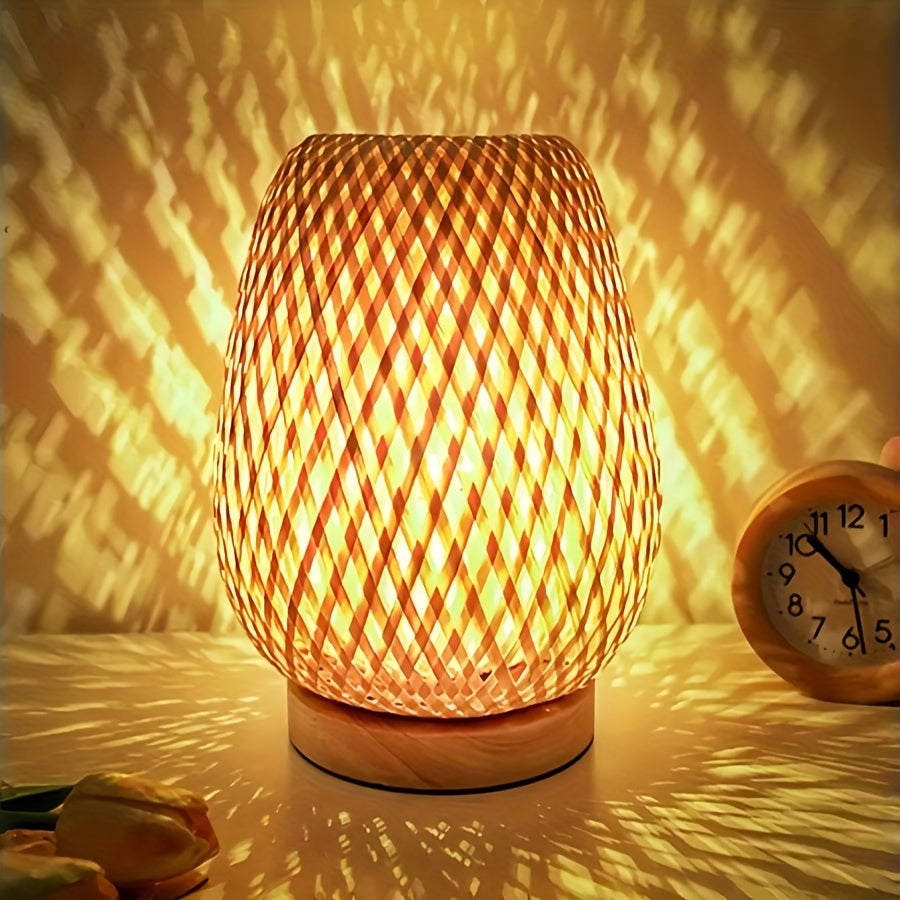 Detail shot of bohemian style LED bedside lamp