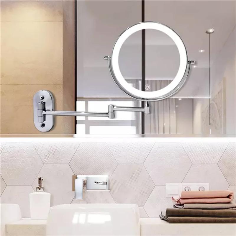 Close-up of the LED lighting around the mirror