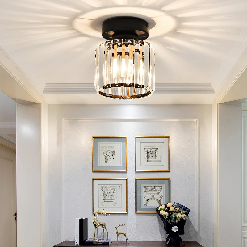 Close-up of the ceiling light's metal frame