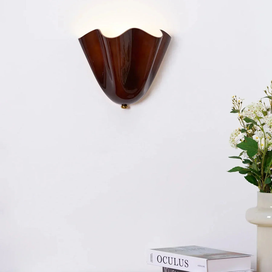 LED wall sconce shown in green shell design