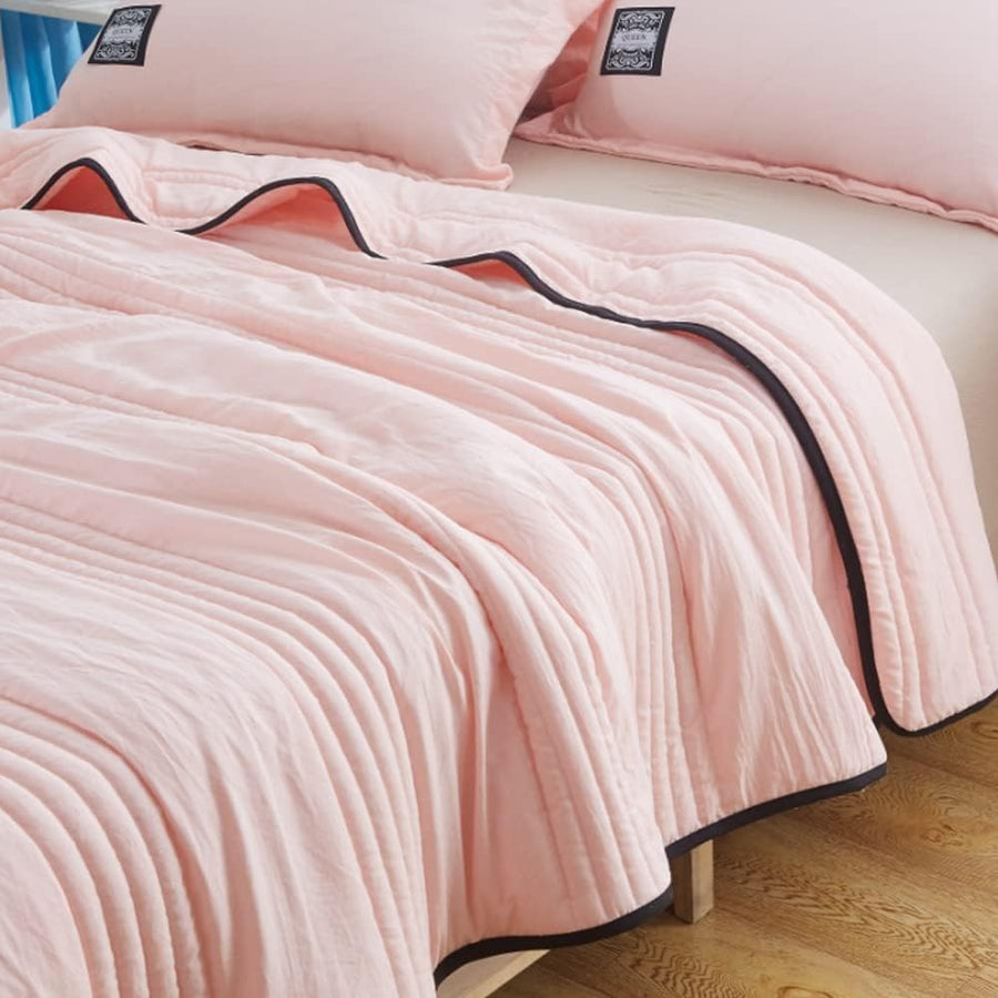 Detail shot of the blanket's smooth fabric