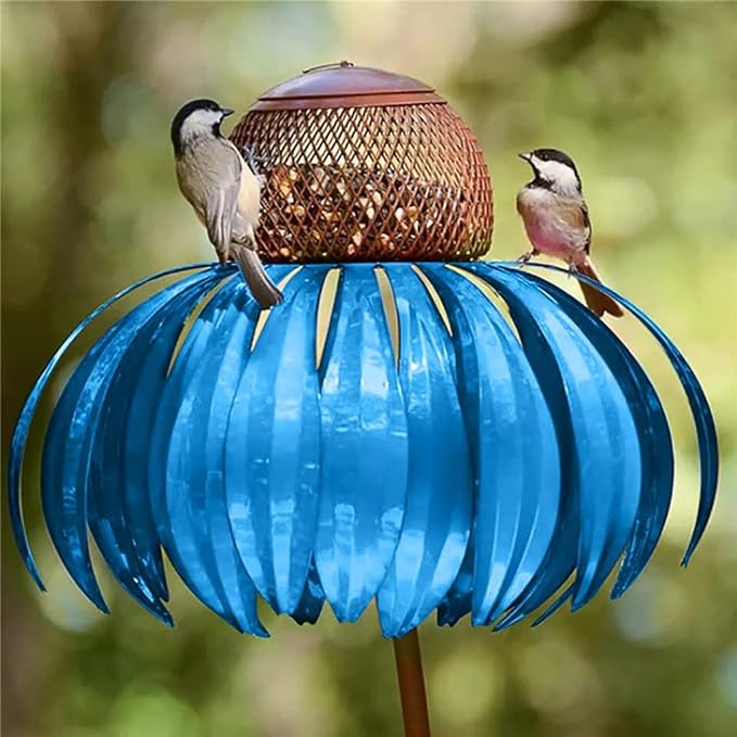 Side angle of the flower-shaped bird feeder