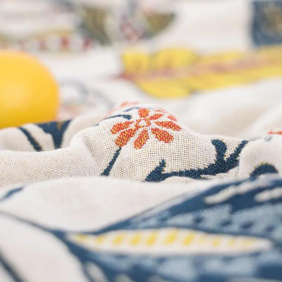 Texture detail of the rustic boho throw blanket