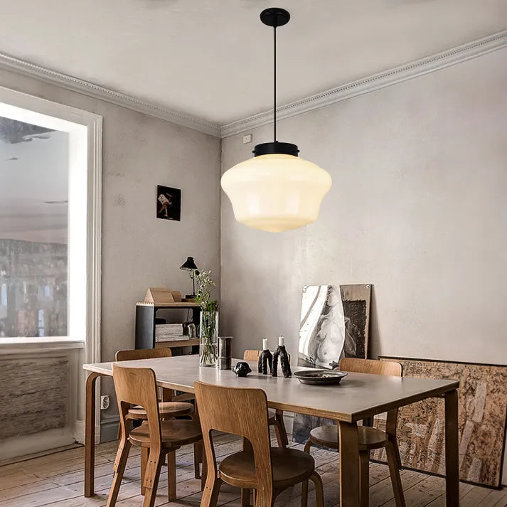 Pendant light in a living room setting