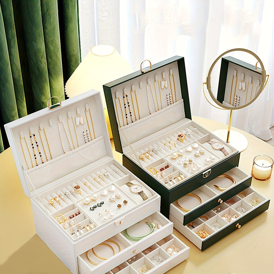 Close-up of the jewelry box lid open
