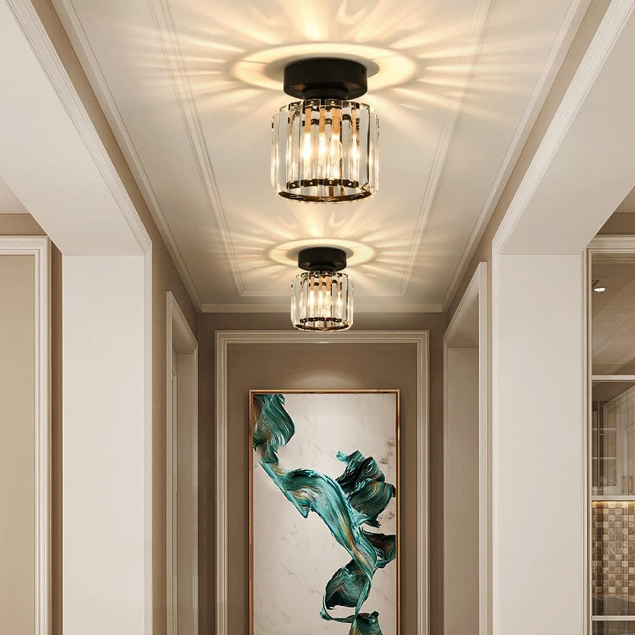 Ceiling light styled in a modern living room