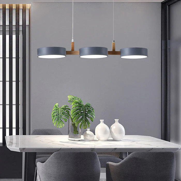 Detailed view of the modern pendant lamp's design