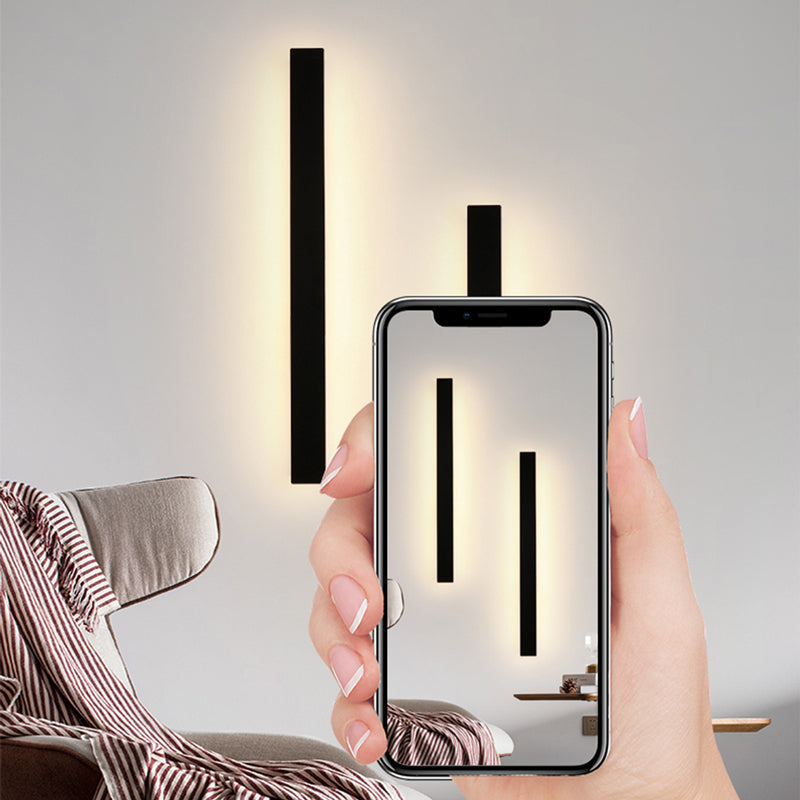 Side angle view of the linear outdoor wall light