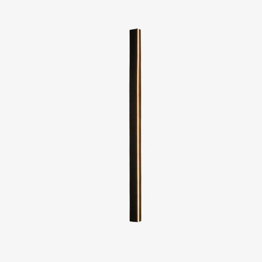 Linear minimalist LED wall light mounted on an exterior wall