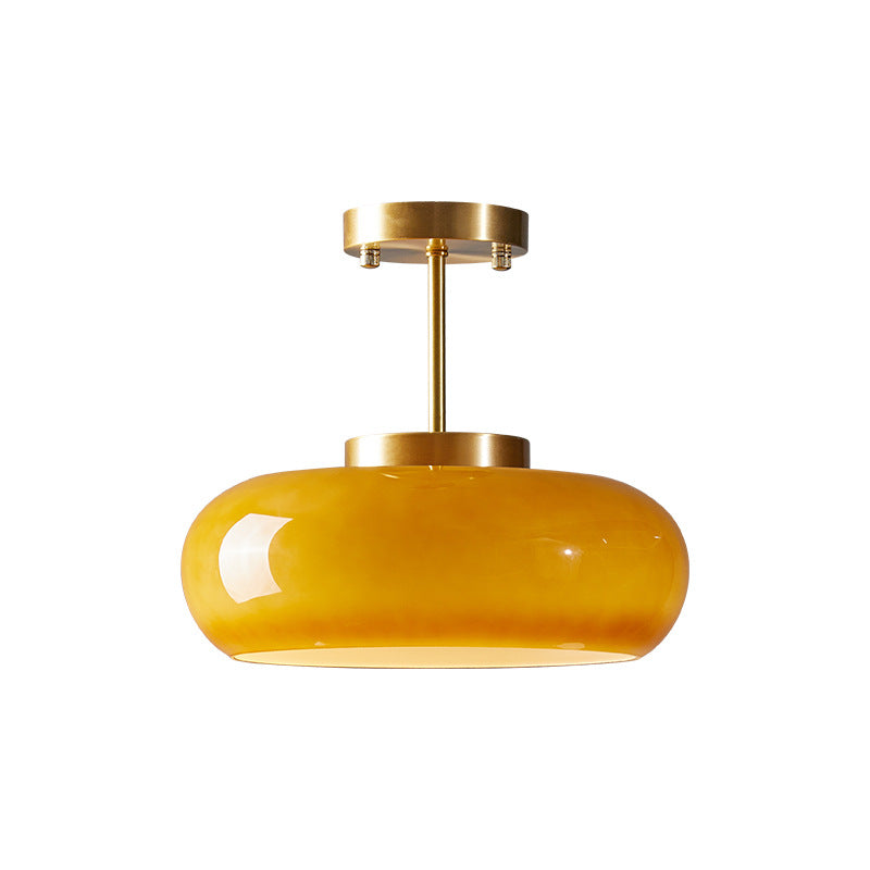 Round ceiling light fixture shown with dimensions