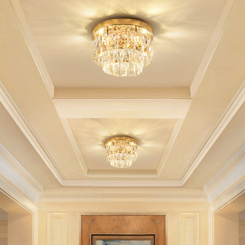 Gold Art Deco LED ceiling light close-up