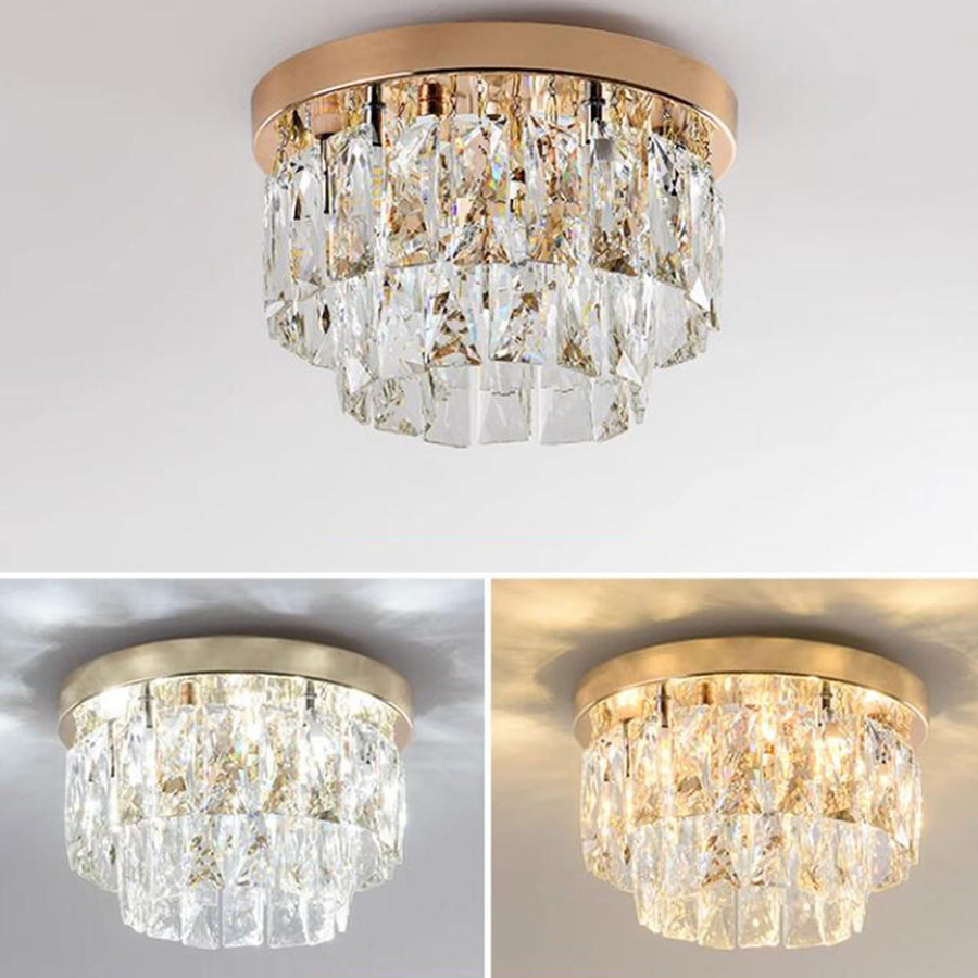 Art Deco LED ceiling light installed in a bedroom