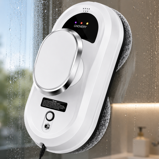 Automatic window cleaning robot displayed in a studio setting