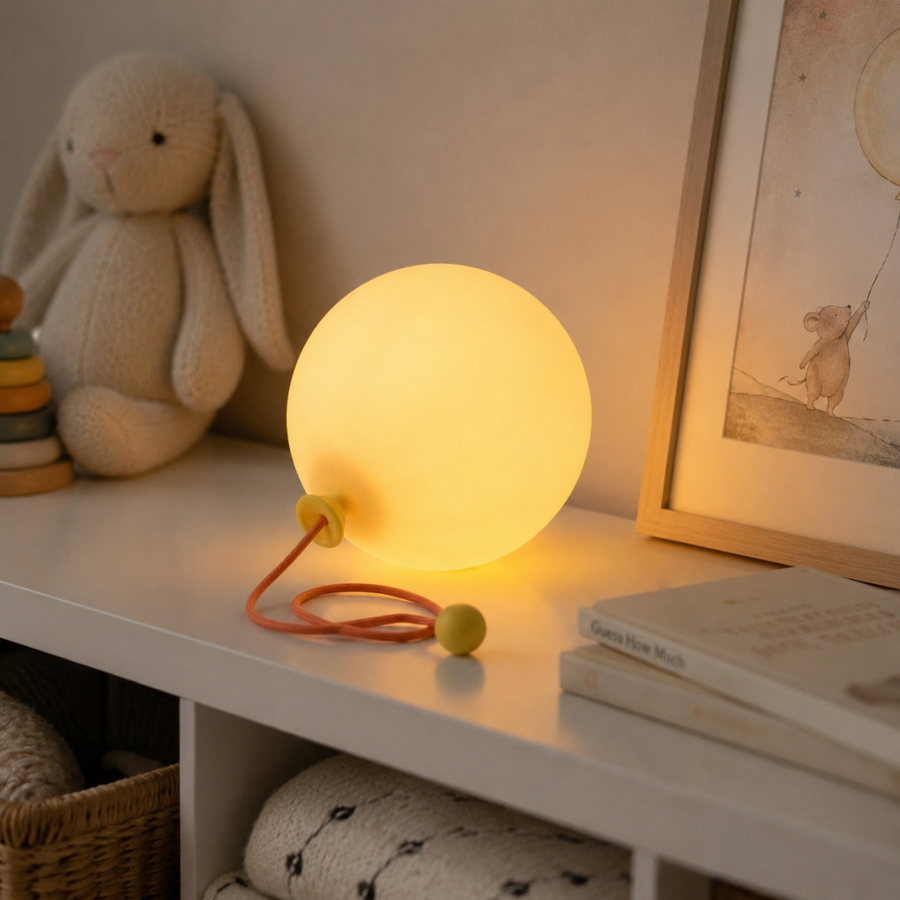 Balloon night light standing on a flat surface