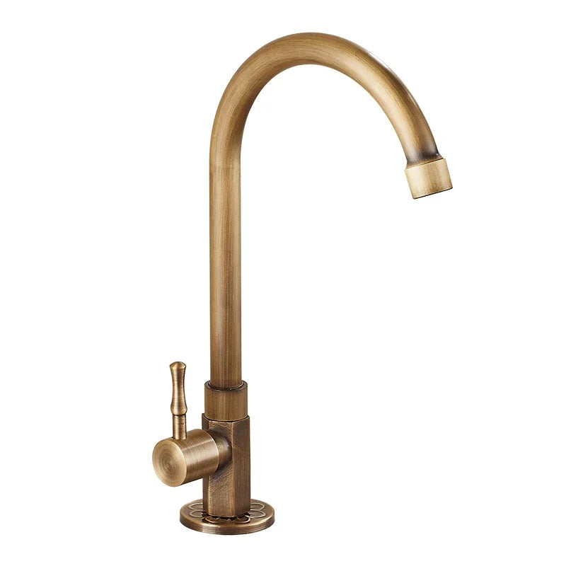 Close-up of the gooseneck faucet spout