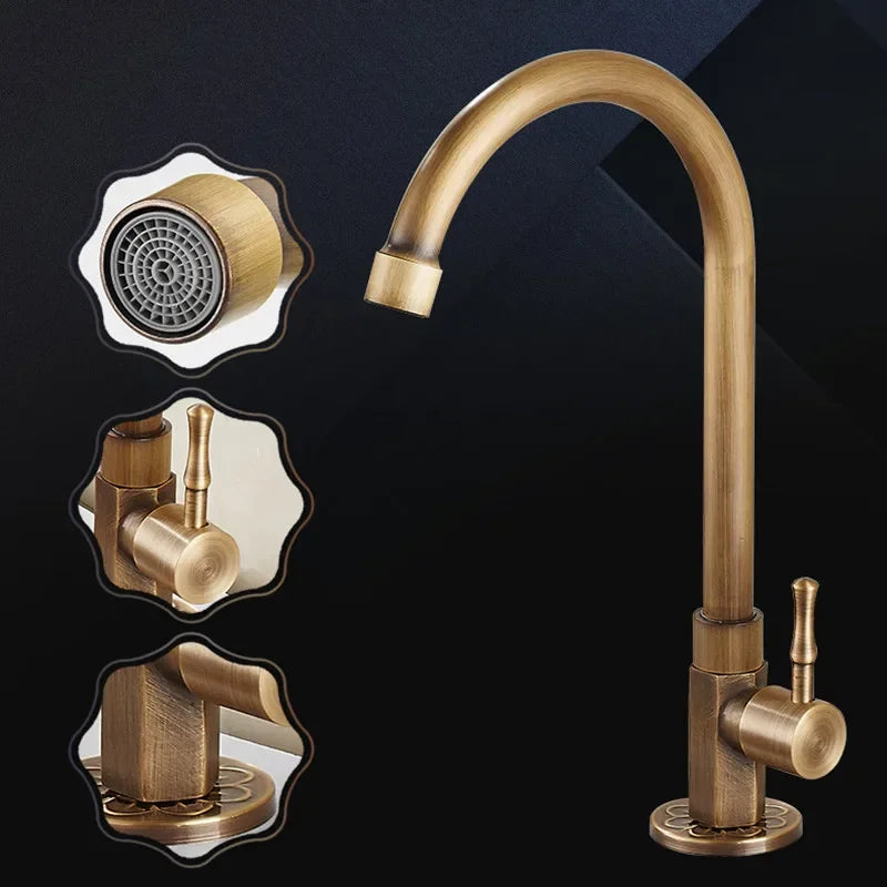 Kitchen faucet installed at a sink