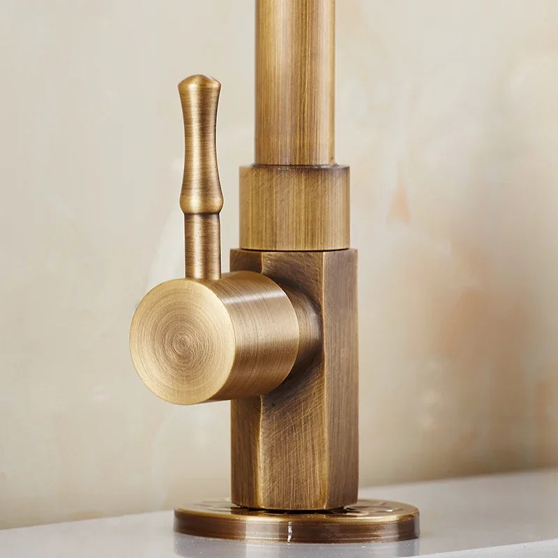 Side view of the retro gooseneck faucet