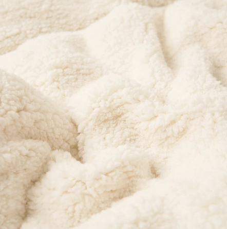 Close-up of the blanket's reversible fabric