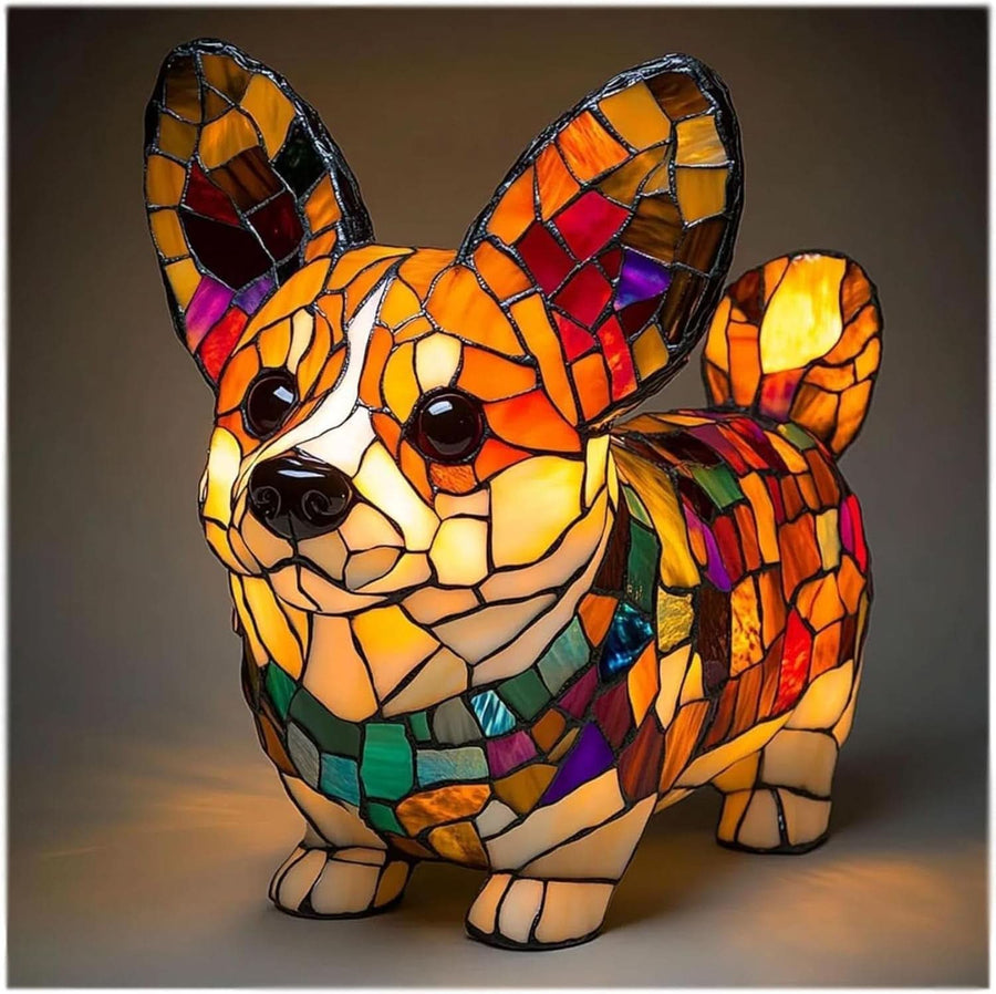 Warm white LED table lamp shaped like a puppy